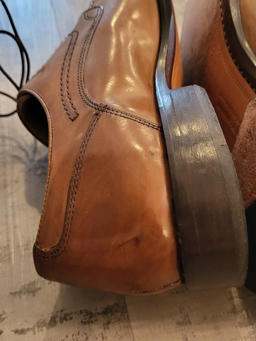 Johnston & Murphy Signature Series Leather Brown Apron Toe Shoes Oxford Size 9